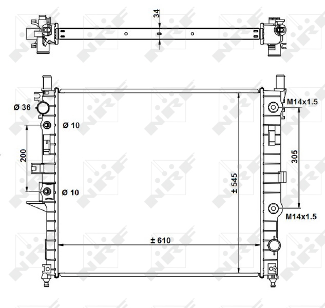 NRF 55334 Radiatore, Raffreddamento motore