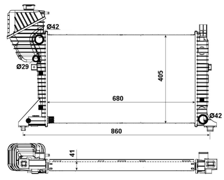 NRF 55348A Radiatore, Raffreddamento motore