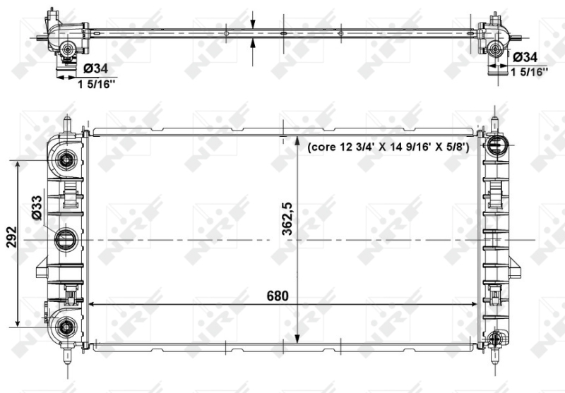 NRF 56014 Radiatore, Raffreddamento motore-Radiatore, Raffreddamento motore-Ricambi Euro