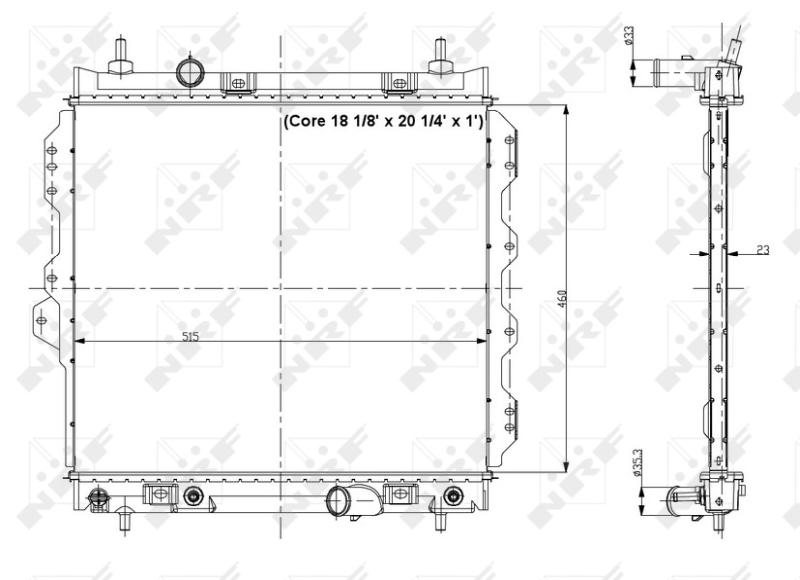 NRF 56018 Radiatore, Raffreddamento motore