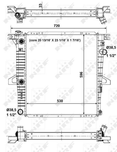 NRF 56033 Radiatore, Raffreddamento motore-Radiatore, Raffreddamento motore-Ricambi Euro