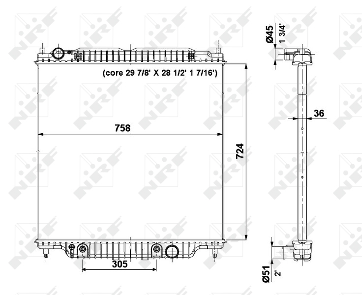 NRF 56037 Radiatore, Raffreddamento motore-Radiatore, Raffreddamento motore-Ricambi Euro