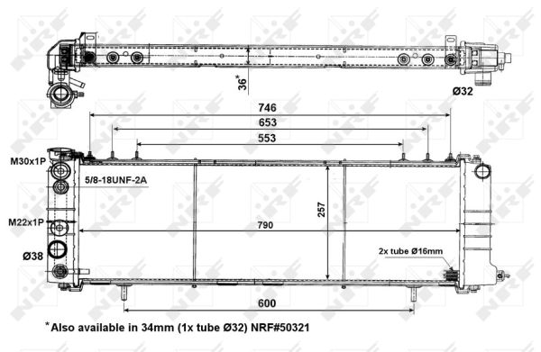 NRF 56059 Radiatore, Raffreddamento motore