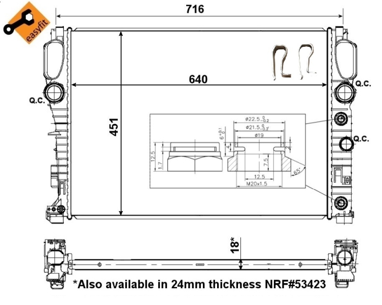 NRF 56076 Radiatore, Raffreddamento motore