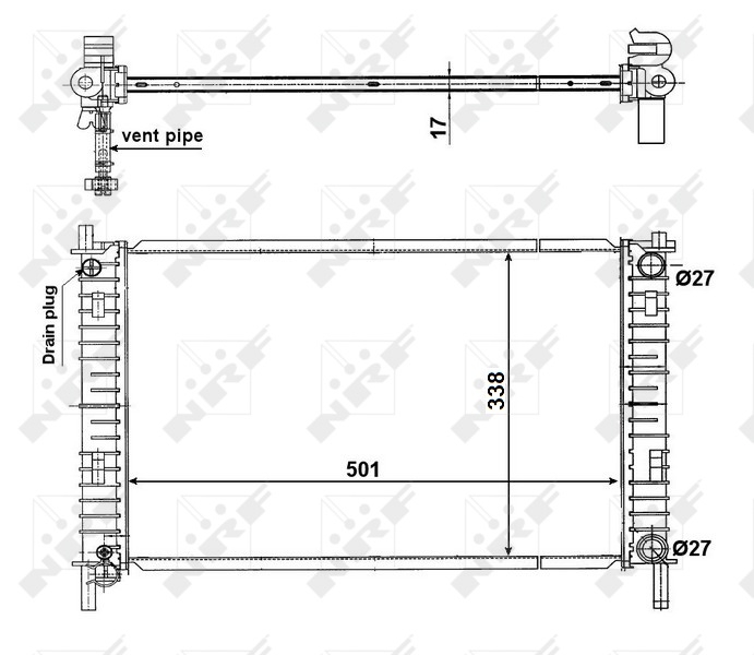 NRF 56134 Radiatore, Raffreddamento motore