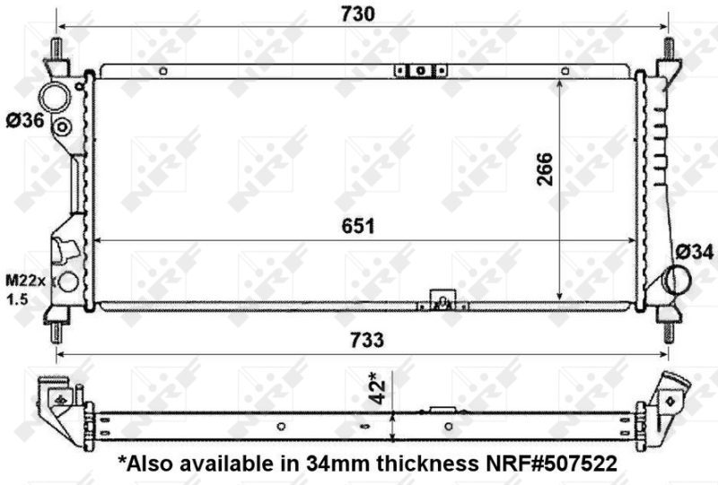 NRF 56163 Radiatore, Raffreddamento motore