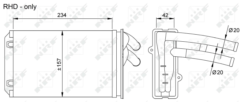 NRF 58035 Scambiatore calore, Riscaldamento abitacolo