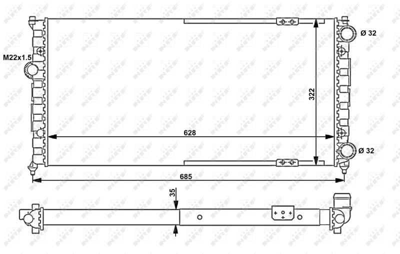 NRF 58095 Radiatore, Raffreddamento motore