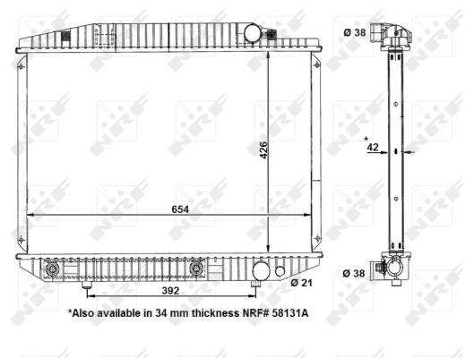 NRF 58131 hűtő, motorhűtés