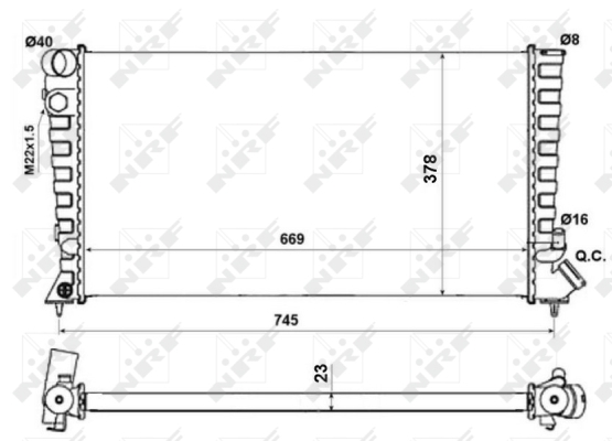 NRF 58189A hűtő, motorhűtés