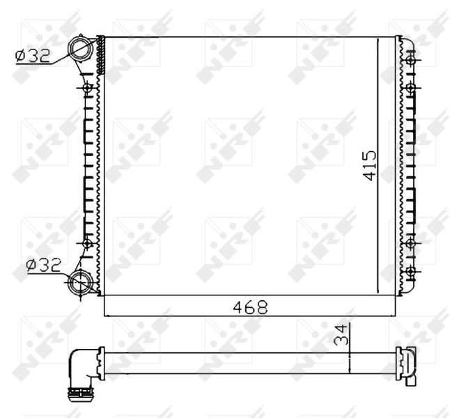 NRF 58258A Radiatore, Raffreddamento motore