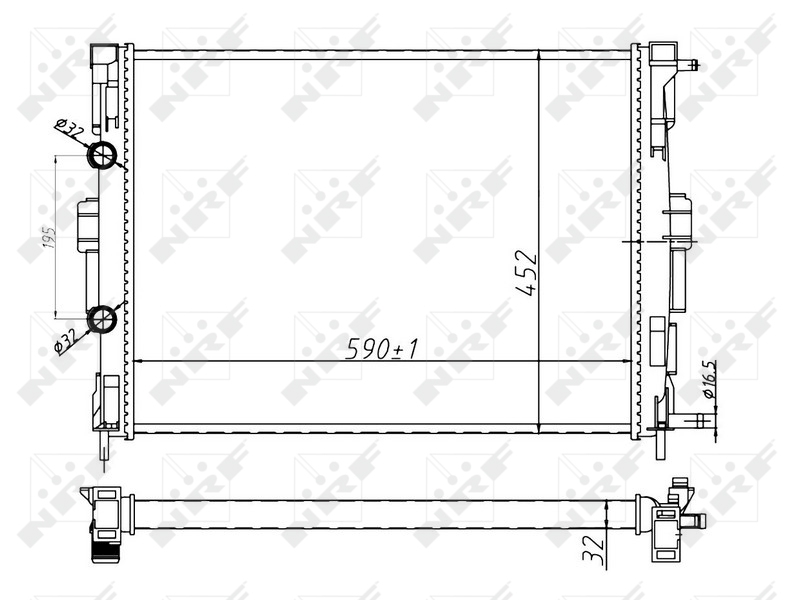 NRF 58329A Radiatore, Raffreddamento motore