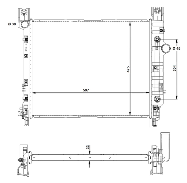 NRF 58367A Radiatore, Raffreddamento motore