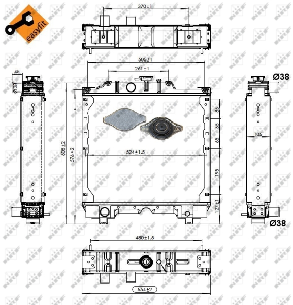 NRF 58405 Radiatore, Raffreddamento motore