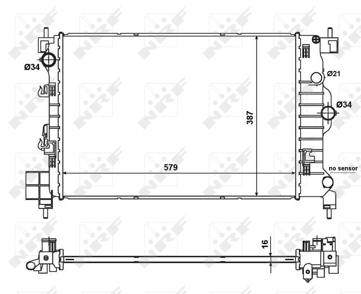 NRF 58496 Radiatore, Raffreddamento motore