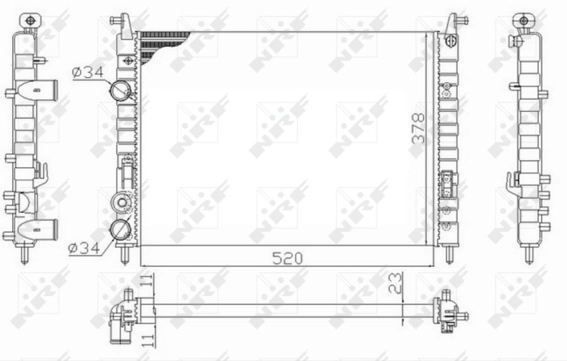 NRF 58726 Radiatore, Raffreddamento motore-Radiatore, Raffreddamento motore-Ricambi Euro