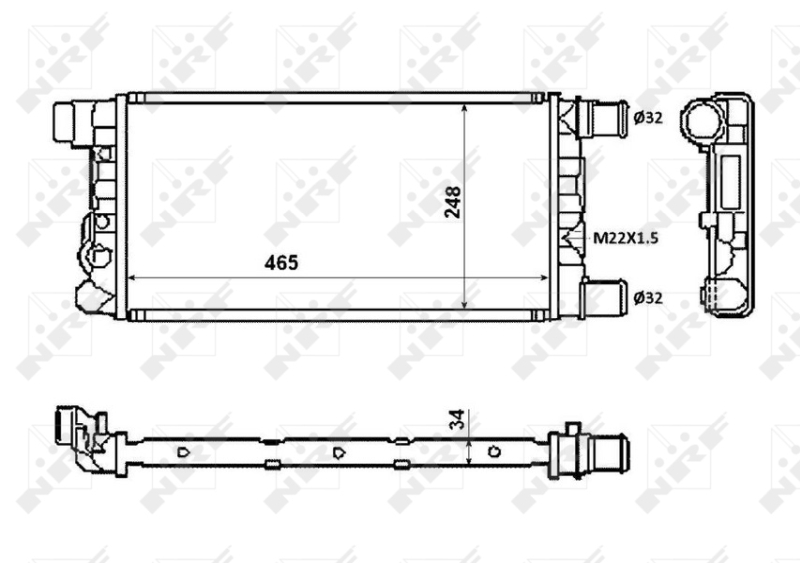 NRF 58845 Radiatore, Raffreddamento motore