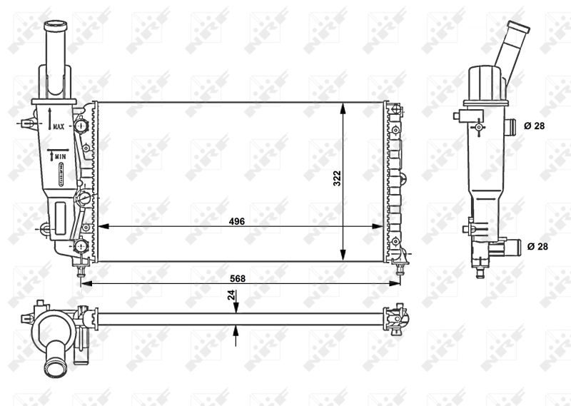 NRF 58952 Radiatore, Raffreddamento motore