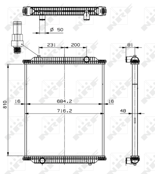 NRF 599563 Radiatore, Raffreddamento motore-Radiatore, Raffreddamento motore-Ricambi Euro