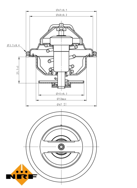 NRF 725192 EASY FIT Termostat, kjølemiddel
