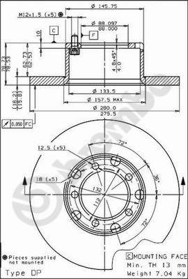 A.B.S. 08.3959.20 BREMBO Bremsscheibe