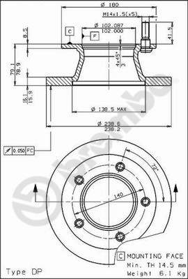 A.B.S. 08.5181.10 BREMBO Bremsscheibe