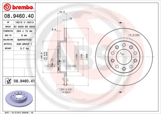 A.B.S. 08.9460.41 Bremsscheibe