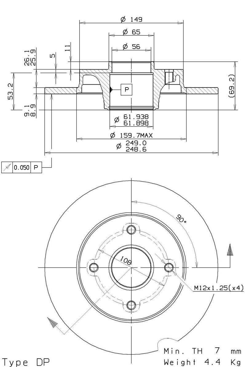 A.B.S. 08.9512.20 BREMBO Bremsscheibe