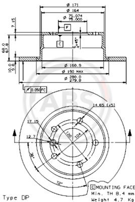 A.B.S. 08.9859.81 Bremsscheibe