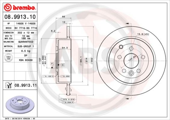 A.B.S. 08.9913.11 Bremsscheibe