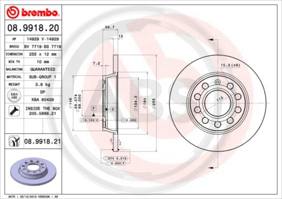 A.B.S. 08.9918.21 Bremsscheibe