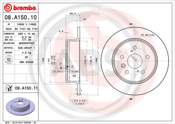 A.B.S. 08.A150.11 Bremsscheibe