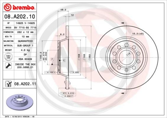 A.B.S. 08.A202.11 Bremsscheibe