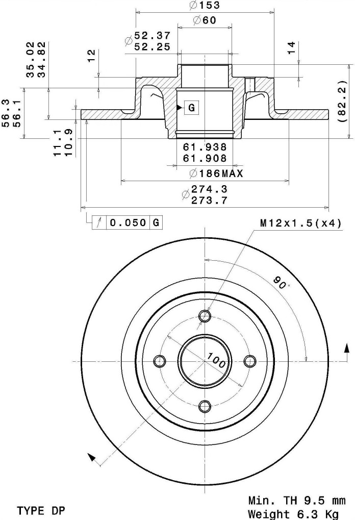 A.B.S. 08.A238.10 BREMBO Bremsscheibe