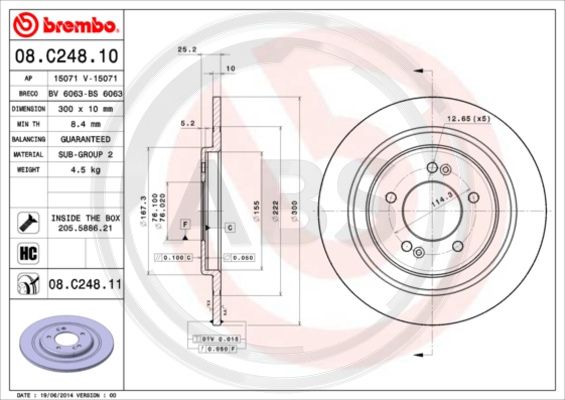 A.B.S. 08.C248.11 Bremsscheibe