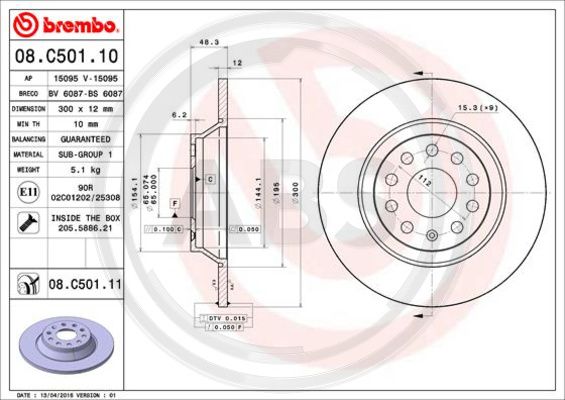 A.B.S. 08.C501.11 Bremsscheibe