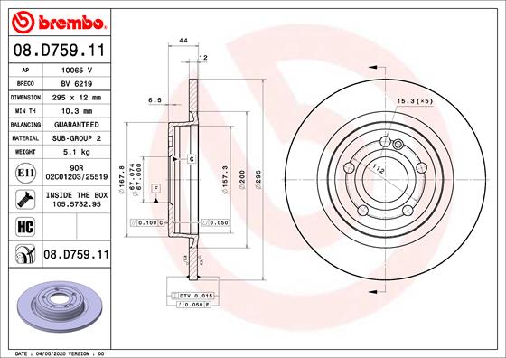 A.B.S. 08.D759.11 BREMBO Bremsscheibe