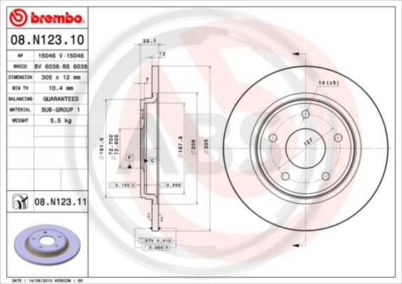 A.B.S. 08.N123.11 Bremsscheibe