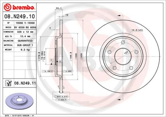 A.B.S. 08.N249.11 Bremsscheibe