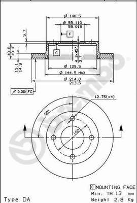 A.B.S. 09.5919.20 BREMBO Bremsscheibe