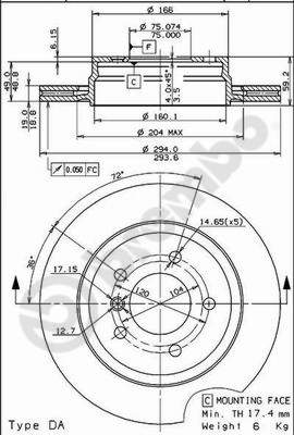 A.B.S. 09.7720.11 BREMBO COATED DISC LINE Bremsscheibe