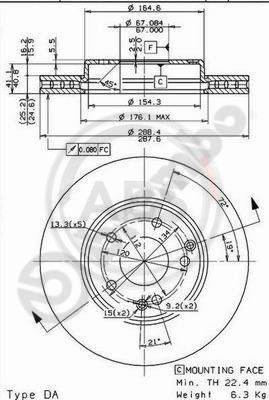 A.B.S. 09.8411.11 Bremsscheibe