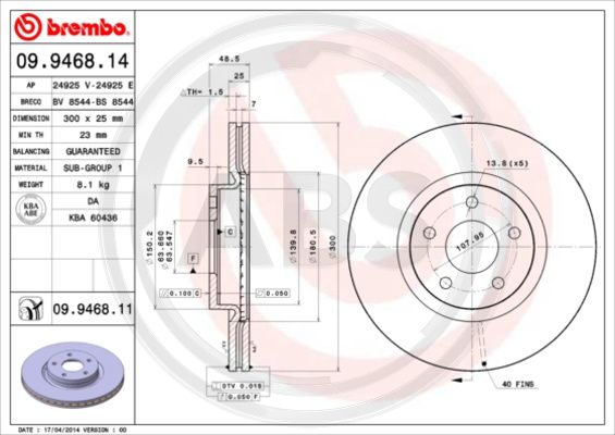 A.B.S. 09.9468.11 Bremsscheibe