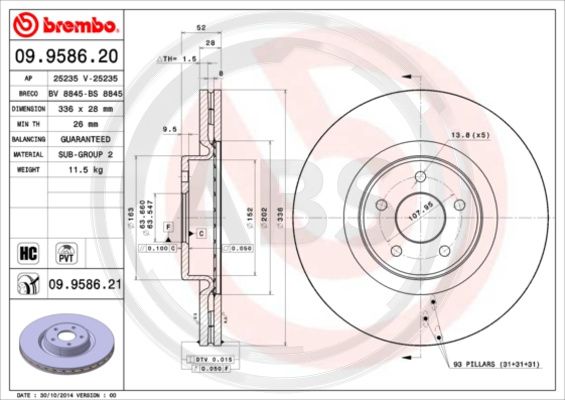 A.B.S. 09.9586.21 Bremsscheibe