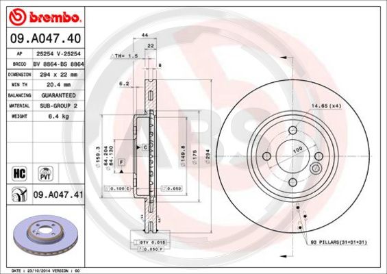 A.B.S. 09.A047.41 Bremsscheibe