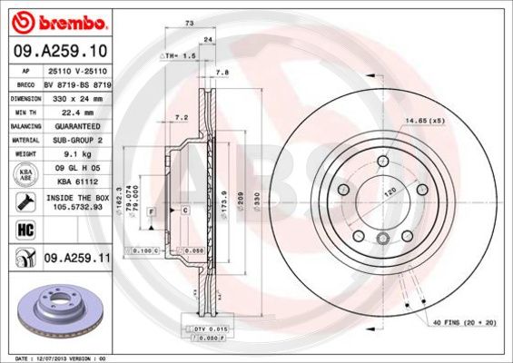 A.B.S. 09.A259.11 Bremsscheibe