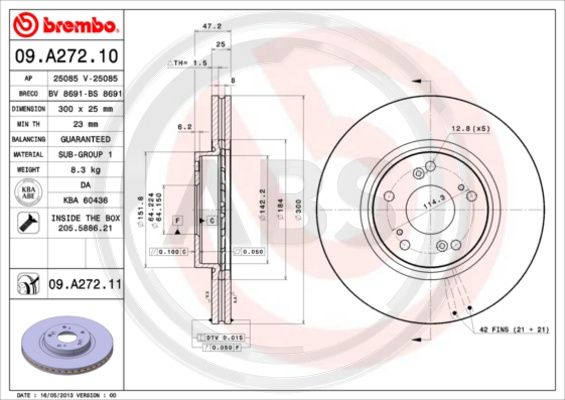 A.B.S. 09.A272.11 Bremsscheibe