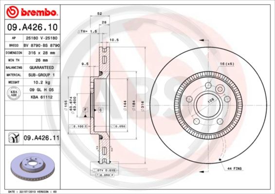 A.B.S. 09.A426.11 Bremsscheibe