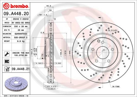 A.B.S. 09.A448.21 Bremsscheibe