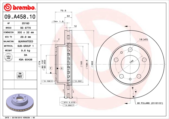 A.B.S. 09.A458.10 BREMBO Bremsscheibe